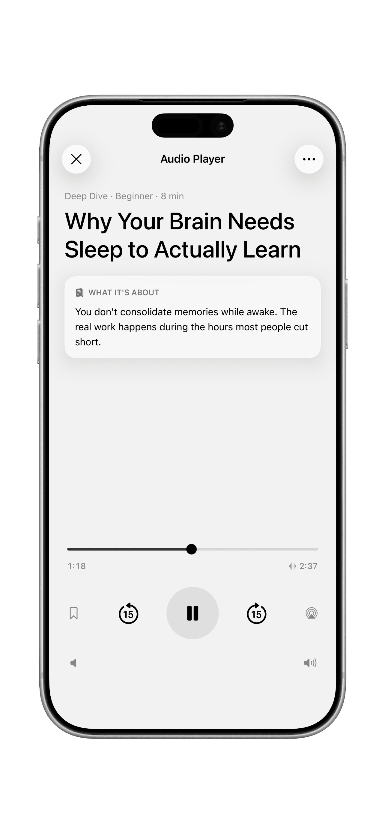 Yena audio player for narrated lessons
